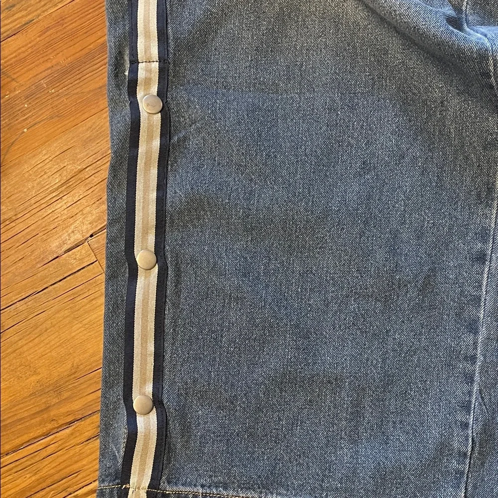 Madden Girl Blue Jeans with White Stripes - Picture 4 of 9